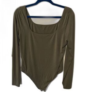 Lululemon Athletica Olive Green Long Sleeve Bodysuit